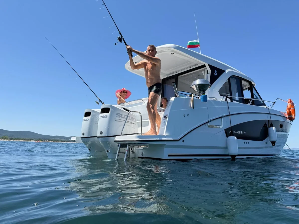 Fishing from the stern of Kardia Moy